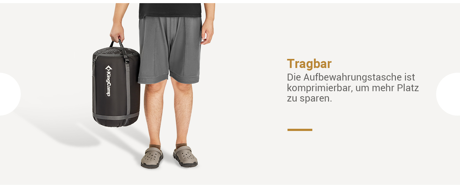 Сплячий мішок KingCamp для двох осіб, зимовий, чорний, для кемпінгу та відпочинку на природі