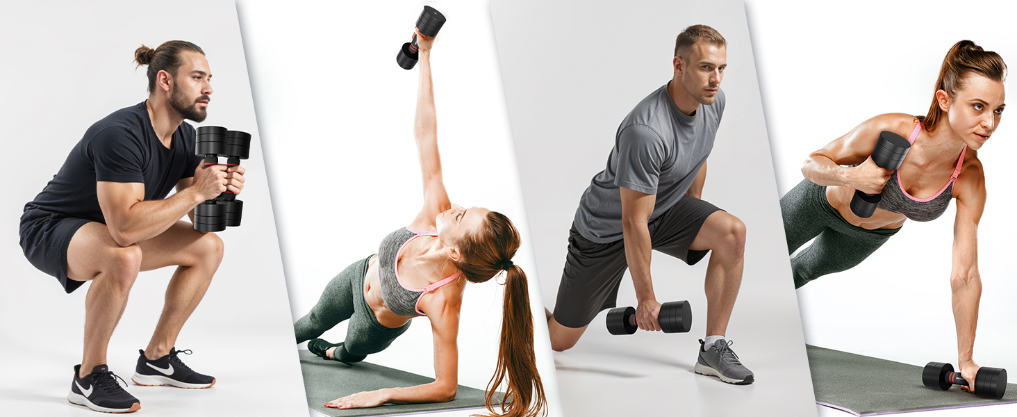 Набір гантелей Neolymp 2шт, регульовані 1,75-10 кг – сталеві гантелі, компактний набір, пінопластова ручка, чорний хром, 2 x 1,75 - 5 KG