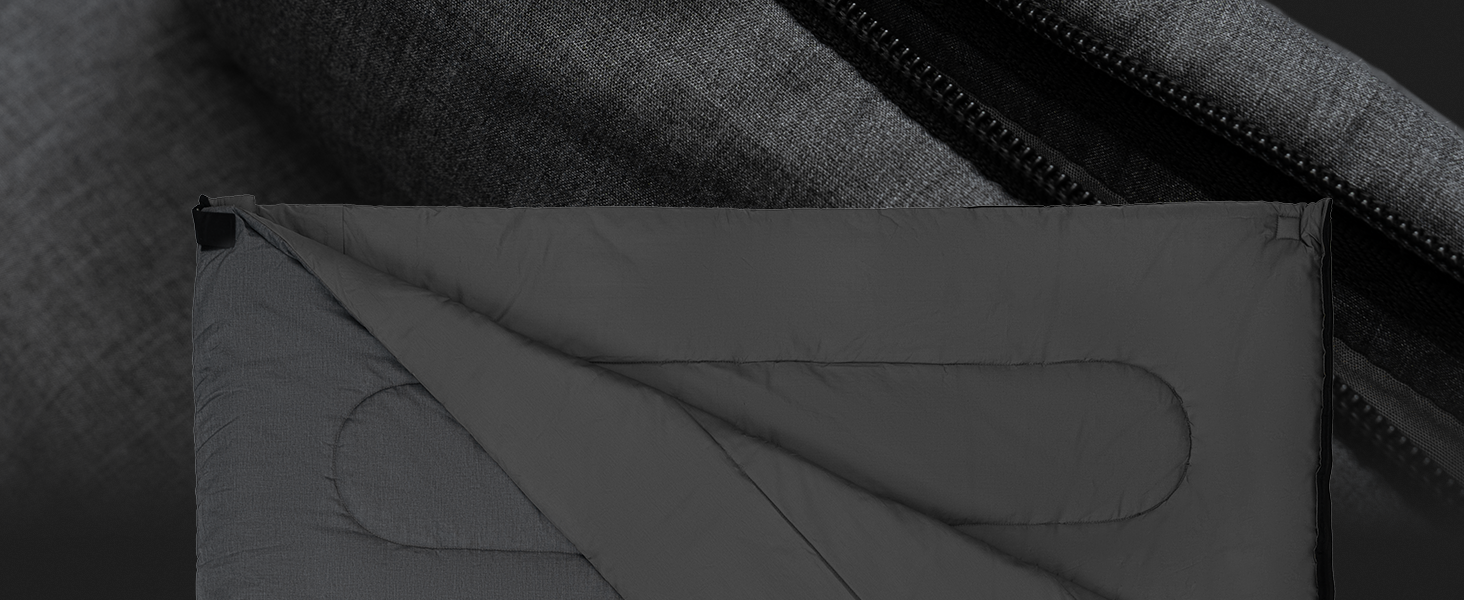 Спальний мішок туристичний 100% бавовна до -3°C з подушкою - Outdoor зимовий та літній спальний мішок [280GSM] для 3-4 сезонів (75x190см) - для жінок та чоловіків (теплий) Сірий