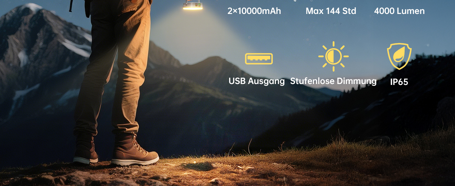 Ліхтар намету Eventek 2 шт. 4000LM, 10000mAh, LED, водонепроникний, 4 режими, для кемпінгу, походу, надзвичайних ситуацій