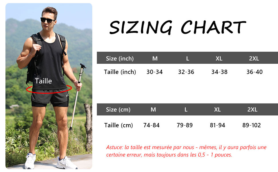 Чоловічі бігові шорти 2 в 1, спортивні шорти для тренувань, марафону, бігу на відкритому повітрі, чорного кольору / з петлею для рушника, XXL