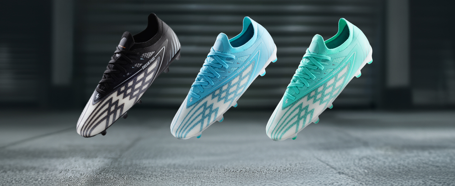 Футбольні бутси DREAM PAIRS для чоловіків, професійні, зі штирями, для гри на траві, чорно-білі, 39 EU