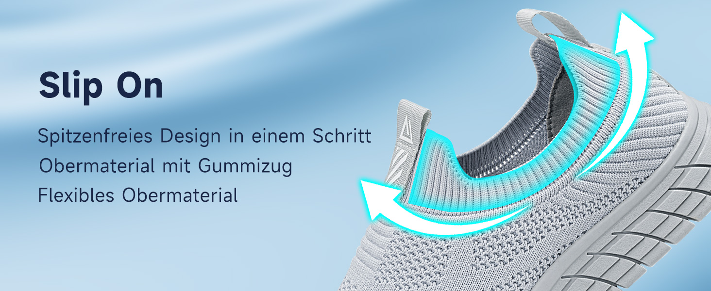 Сліпони чоловічі без шнурівки, спортивні кросівки сірого кольору, дихаючі, для ходьби та бігу, розмір 45 EU