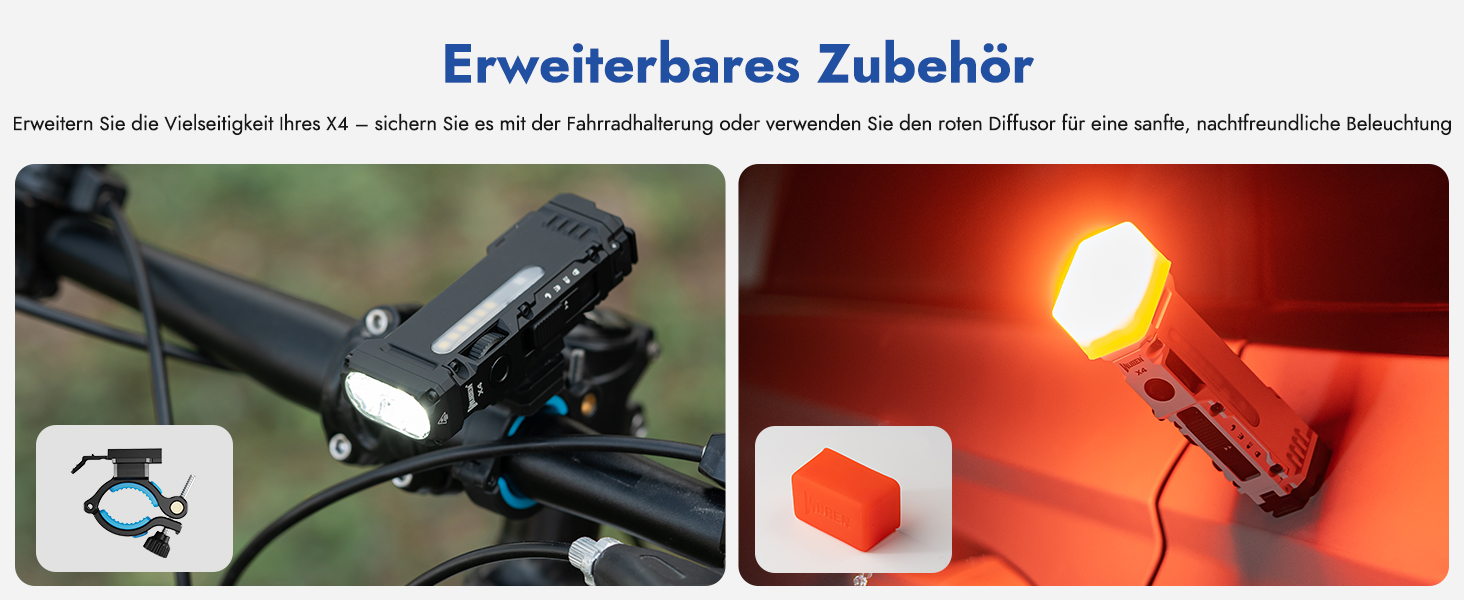 WUBEN X4 Mini LED ліхтарик з RGB підсвічуванням, 1500 люменів, IP68, тактичний, для кемпінгу та надзвичайних ситуацій, чорний