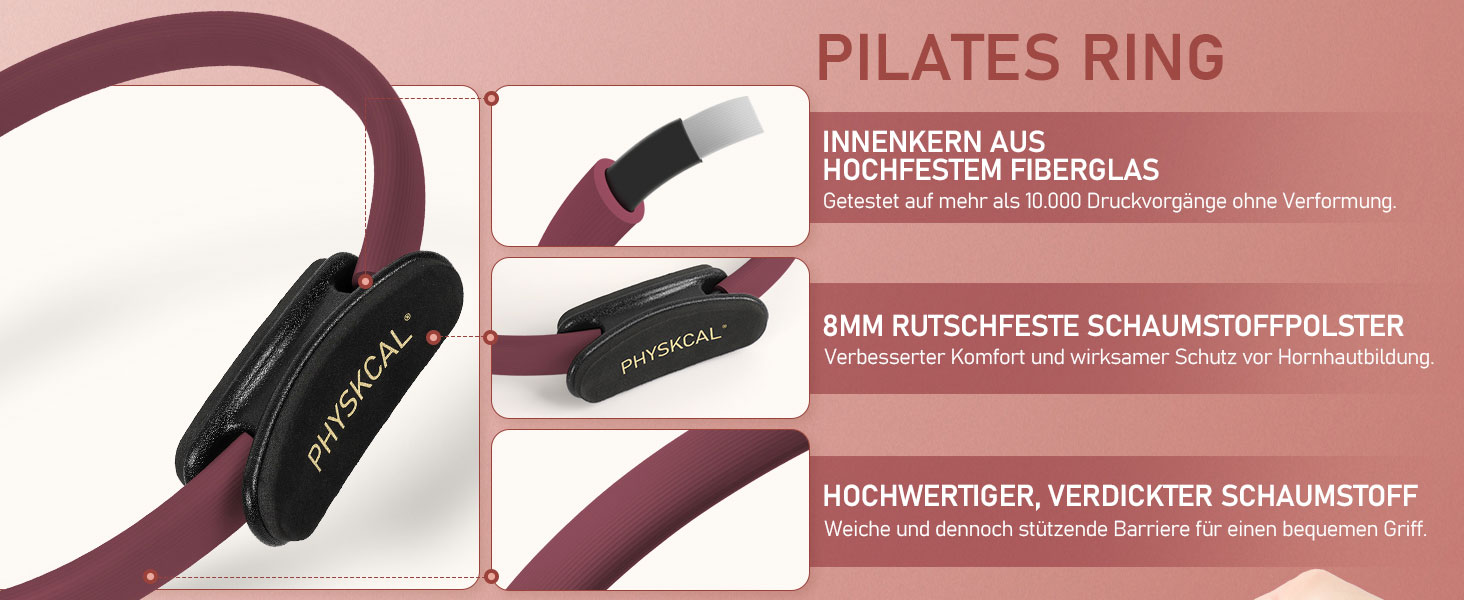 Набір для пілатесу: кільце 38 см, м'яч, гумки для фітнесу | Набір для занять пілатесу вдома (сливовий фіолетовий)