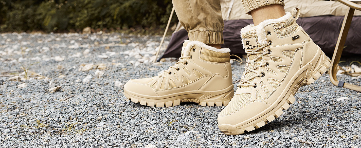 Чоловічі зимові черевики FLARUT: теплі, водонепроникні, для хайкінгу та трекінгу, сірі, 46 EU