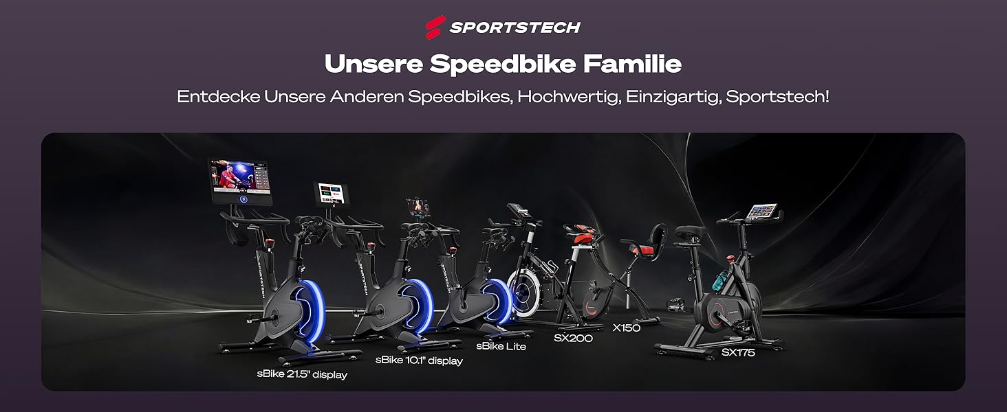 Велотренажер Sportstech SX175: Індоор-велосипед для дому з регулюванням магнітного опору, LED-дисплеєм, підтримкою додатків та вагою до 120 кг