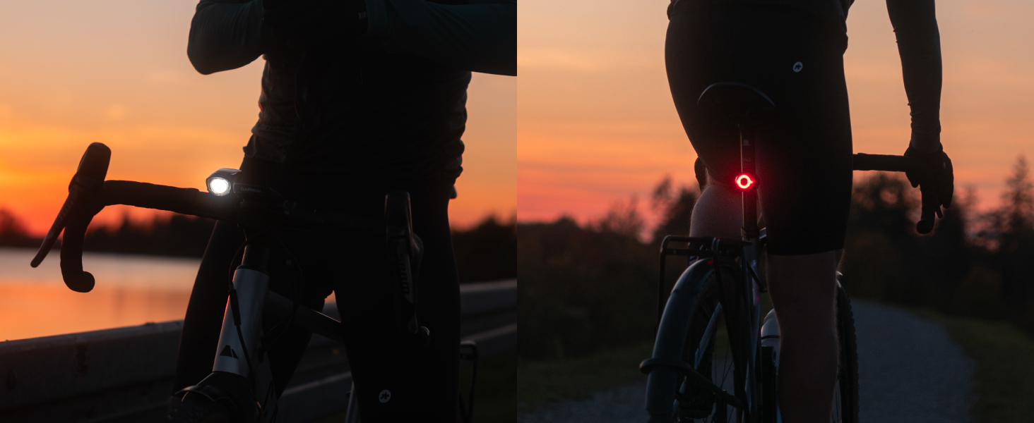 Велосипедні ліхтарі AARON 50 LUX: комплект для міських поїздок та електровелосипедів, сертифіковано StVZO, USB-зарядка, водонепроникні. Комплект освітлення для велосипеда (передній + задній)