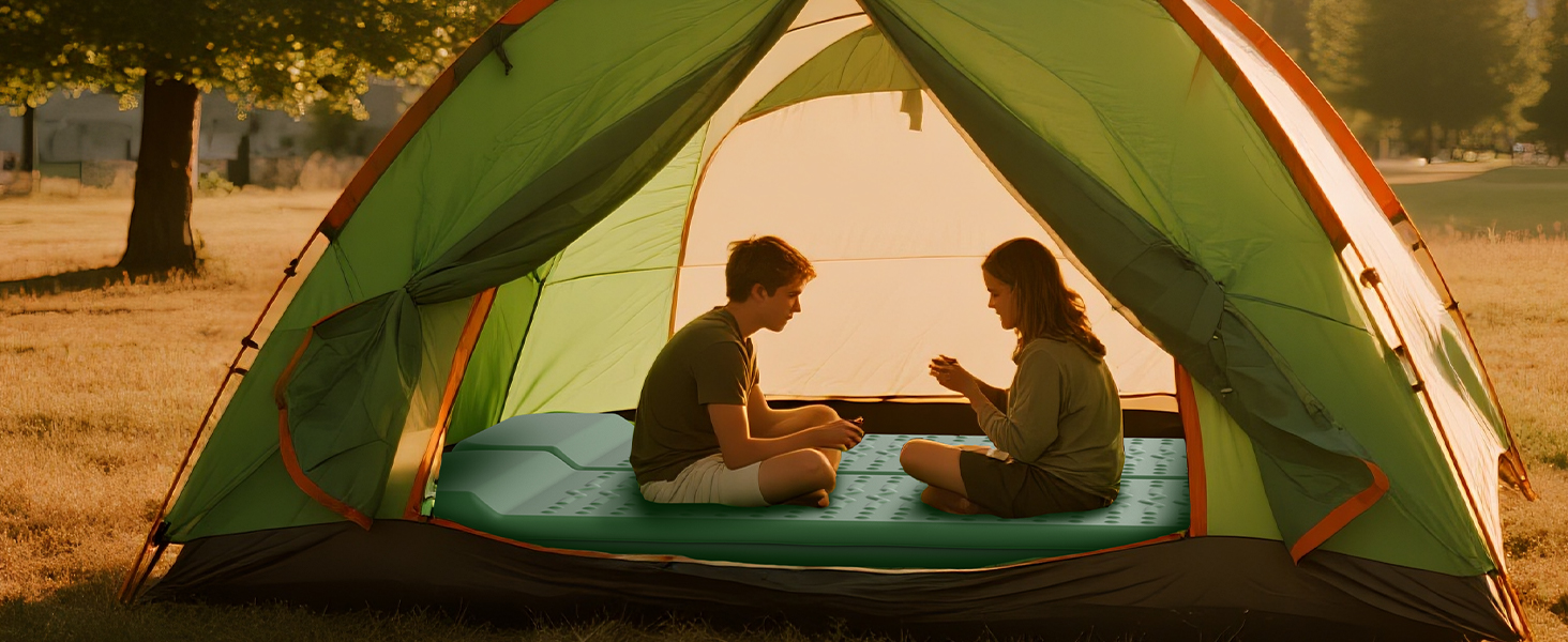 Каремат для кемпінгу HiiPeak Isomatte R-Wert 9.5 з подушкою, ізольований, для зими та літа, зручний, зелений