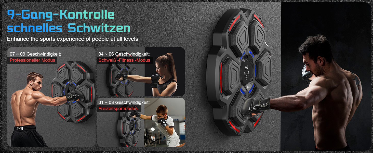 Музична боксерська машина з LED-підсвіткою та Bluetooth, 9 режимів швидкості, підрахунку ударів, рукавички в комплекті. Для дорослих та дітей