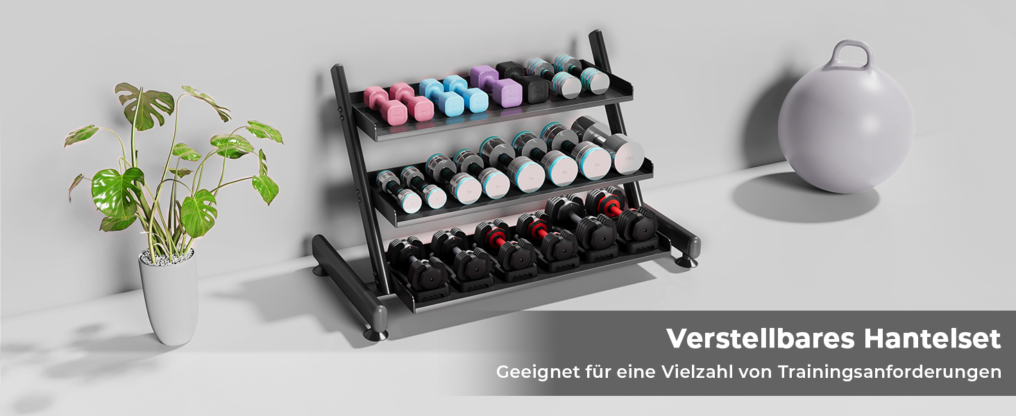Набір гантелей Dripex регульовані 5 кг x2 або 2,5 кг x2, 6 швидкознімних дисків 0,5 кг/0,25 кг, чорний