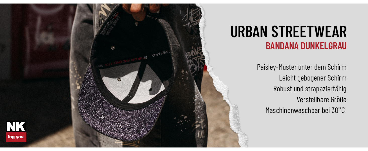 Кепка-снэпбек Nebelkind унісекс з принтом бандана, сіра бейсболка з прямим візерунком, регульована streetwear стиль