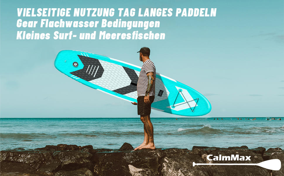 Надувне SUP Board CalmMax 320x76x15 см (10.6') до 150 кг. Комплект з веслом, насосом та аксесуарами. Підходить для підлітків та дорослих.