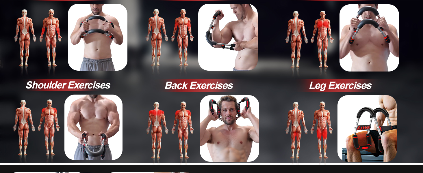 Тренування рук Twister: 6 рівнів навантаження (30-50 кг/30-150 lbs), портативний тренажер для грудних м'язів, знімний дизайн. Ідеально для дому, офісу та подорожей. Червоний (30-100 lbs, 30-70 lbs)