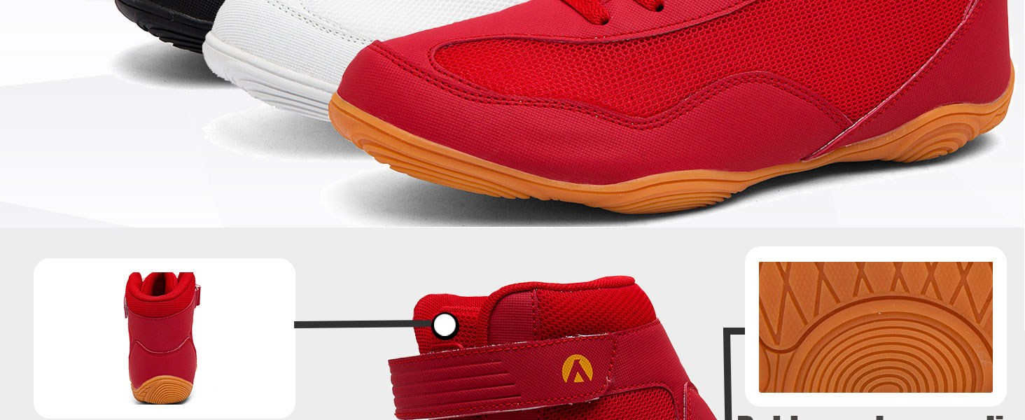 Черевики для боротьби чоловічі, антиковзаючі, дихаючі. Підходять для боротьби, боксу, кросфіту, важкої атлетики, бодібілдингу. Розмір 42 EU, чорний колір