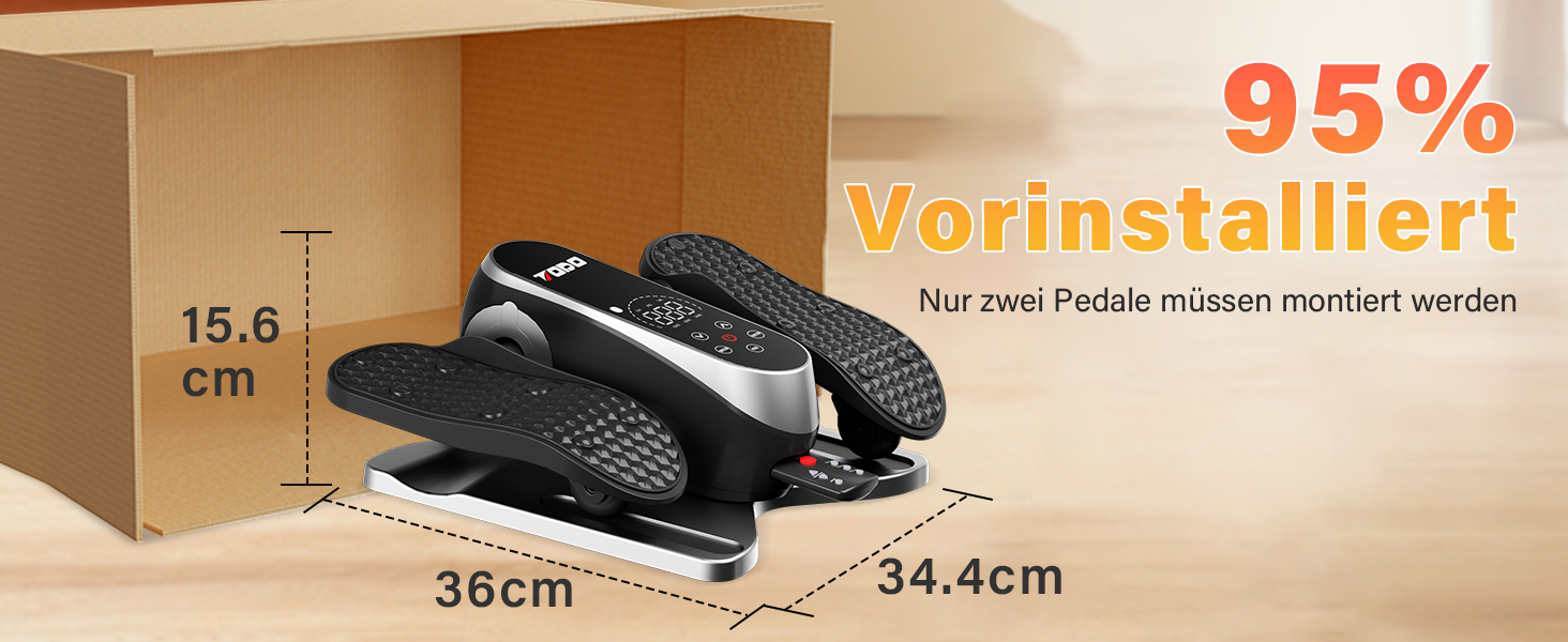 Міні електричний еліптичний тренажер для дому: крос-тренажер з 12 швидкостями та 2 режимами, педальний тренажер для літніх людей, з пультом дистанційного керування та дисплеєм, тренажер для ніг сидячи