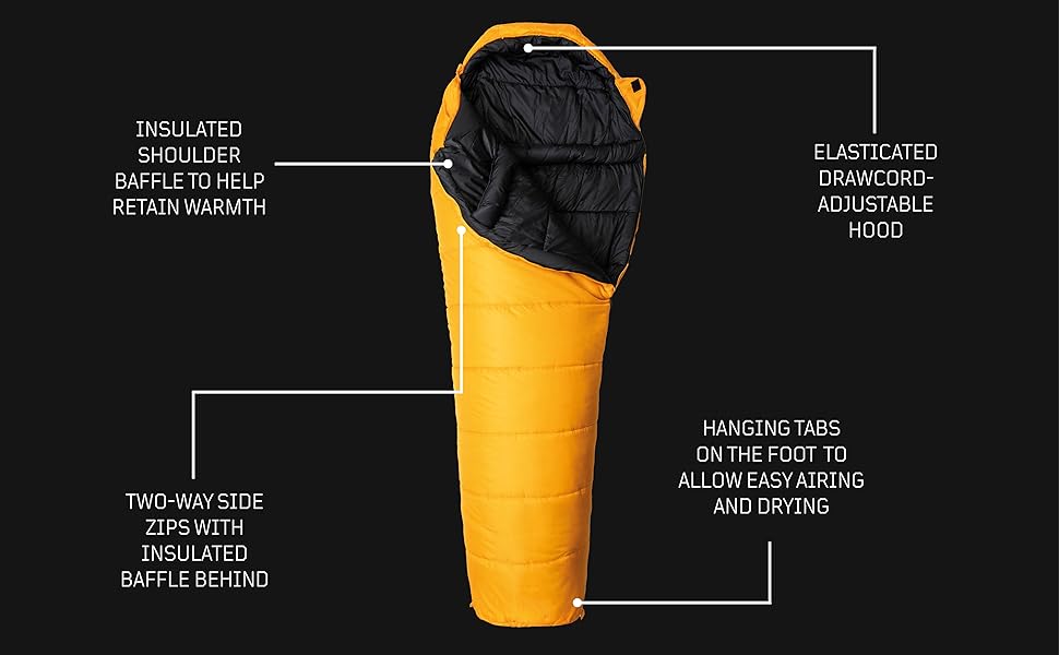 Спальний мішок Snugpak Sleeper Expedition WGTE (Бурштиновий, Лівий бічний блискавка) - екстремально теплий, силіконізований, для експедицій
