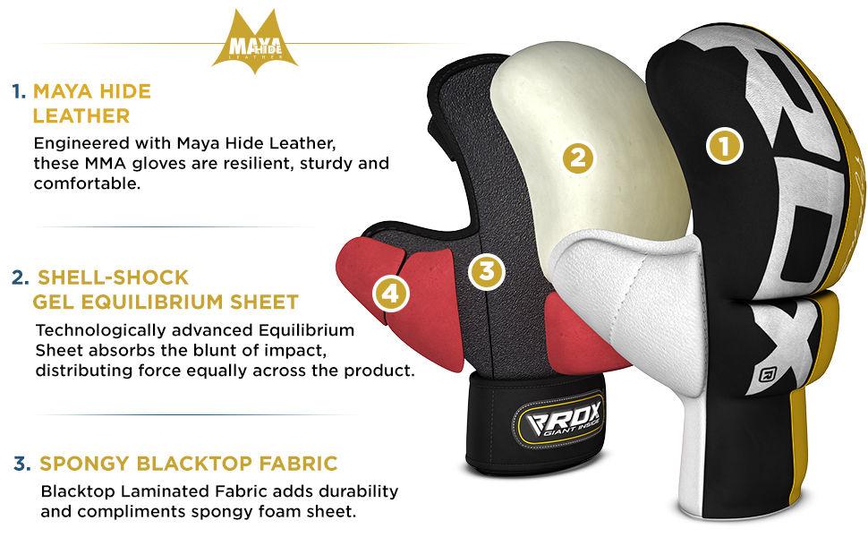Боксерські рукавички RDX MMA для чоловіків та жінок, рукавички для спарингу, кікбоксингу, муай-тай та інших видів єдиноборств. Відкриті рукавички для ударів та греплінгу.
