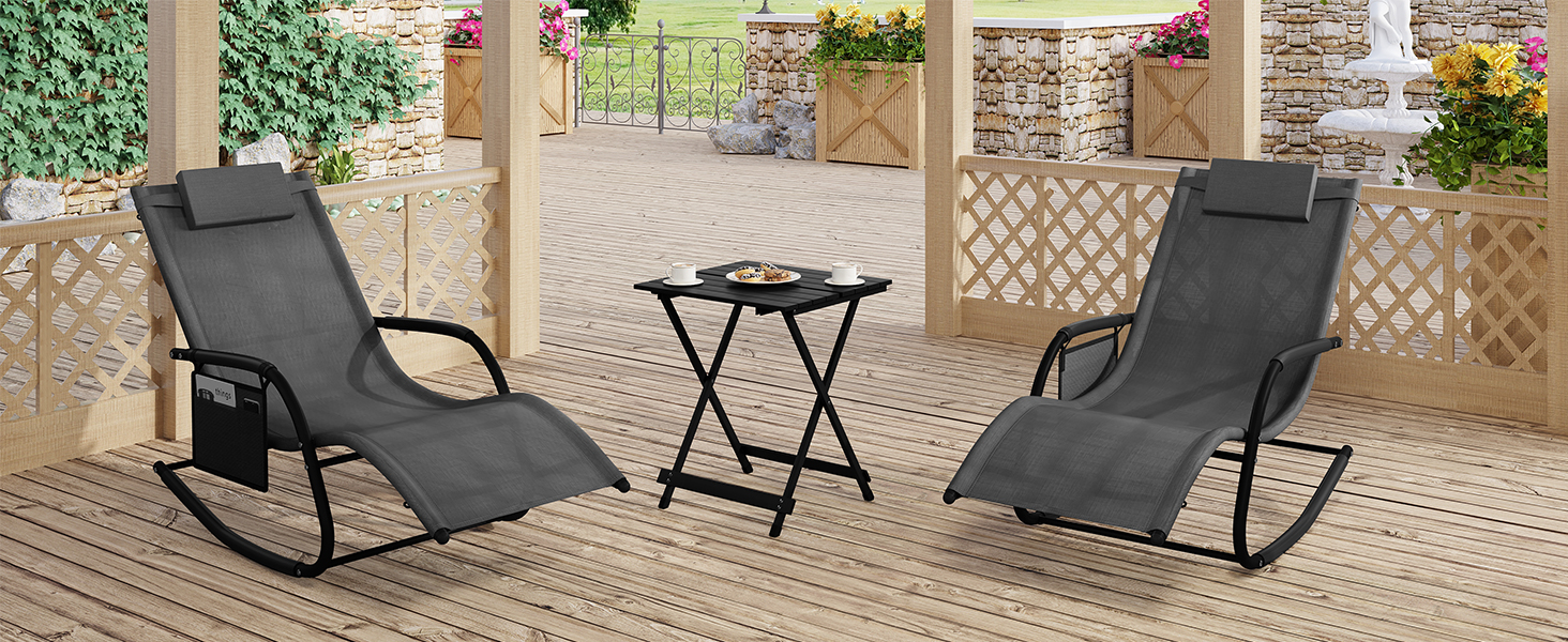 Складаний столик Woltu з алюмінію для дачі, балкону та саду, 50.5x47x59.5 см, чорний