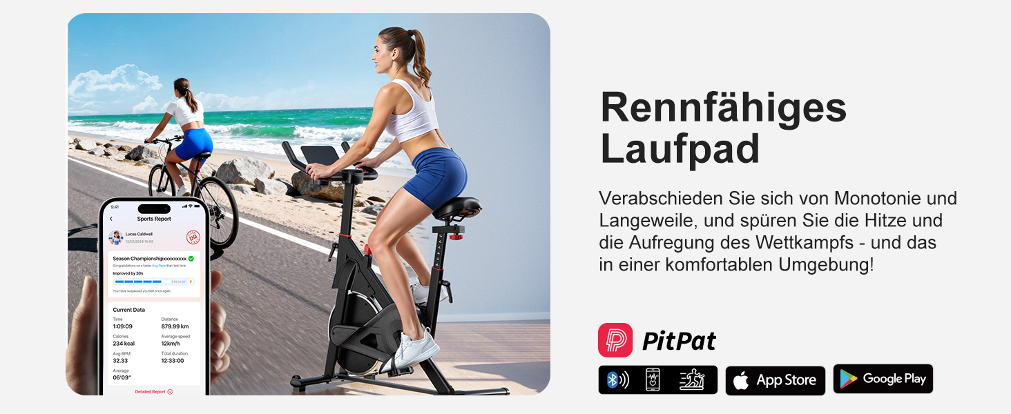 Велотренажер з регульованим магнітним опором, ергометр для дому, фітнес-велосипед 136 кг з тримачем для планшета, фітнес-велосипед з додатком, для дому та фітнес-студії, чорний