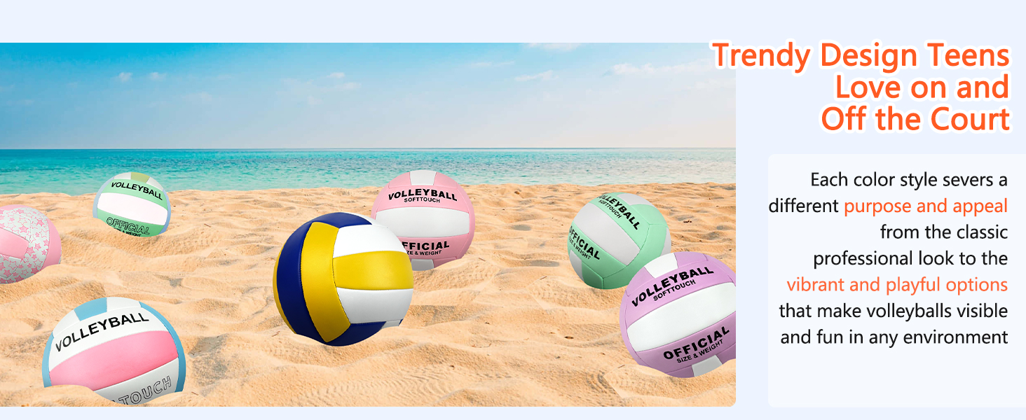 Волейбольний м'яч Aipwerer: для тренувань, пляжу, залу. Водостійкий, Soft Touch, рожевий. У комплекті насос та сумка