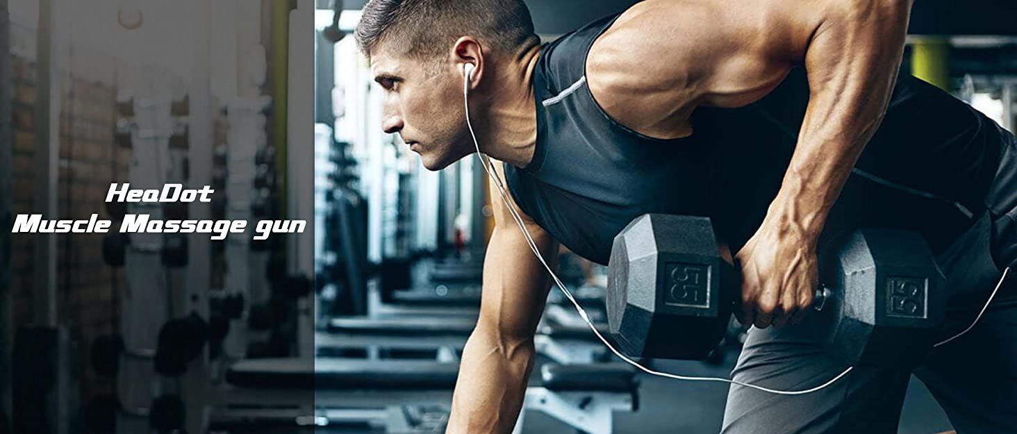 Масажний пістолет HeaDot з 10 насадками та 30 швидкостями для зняття болю в шиї, спині, плечах та тілі. LCD-дисплей, карбоновий корпус