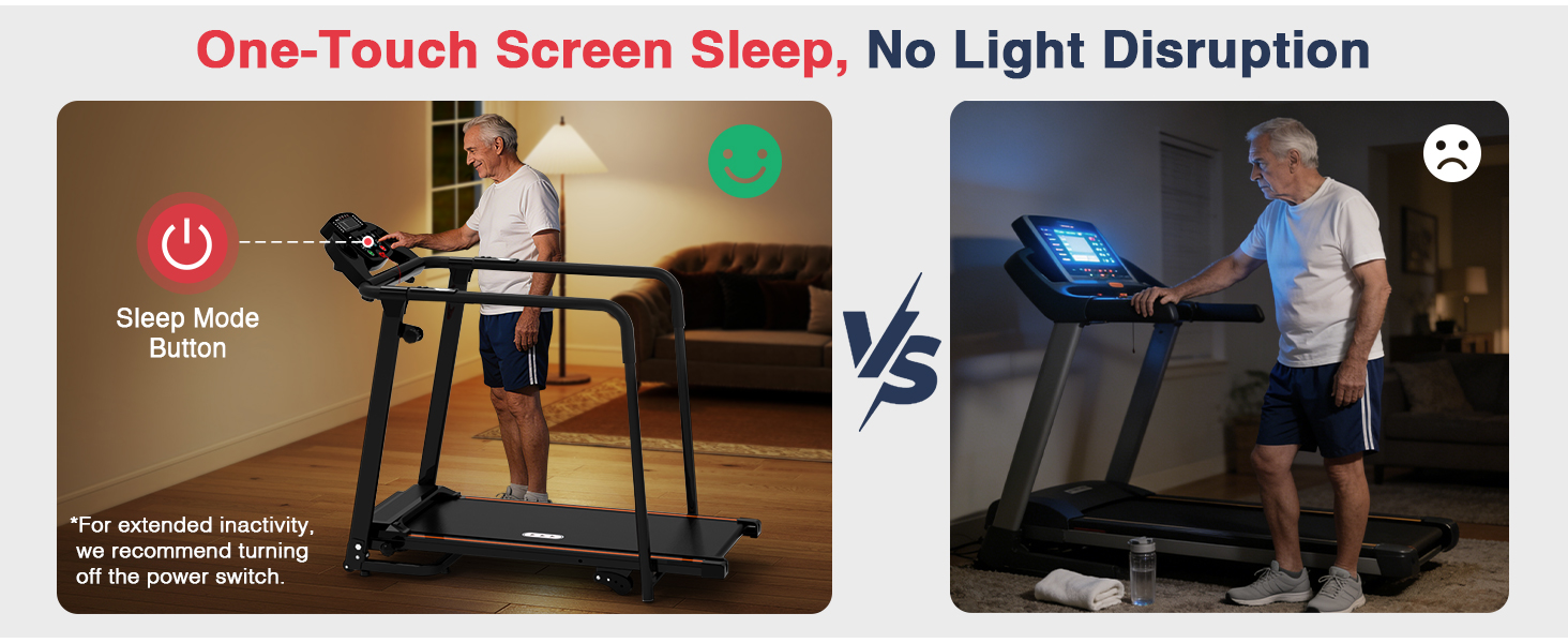 Біговий доріжка Redliro з довгими поручнями для людей похилого віку, до 136 кг, складана, з колесами, тримач для напоїв та телефону, для відновлення вдома або в квартирі