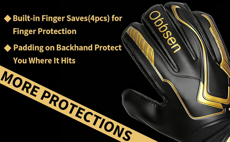 Воротарські рукавиці JOYJ з FingerSave, дитячі унісекс, для футболу, Super-Grip, товстий латекс, чорні (5)