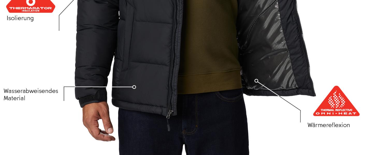 Куртка Columbia Pike Lake Hooded чоловіча, оливково-чорна, XL - тепла степлена куртка з капюшоном