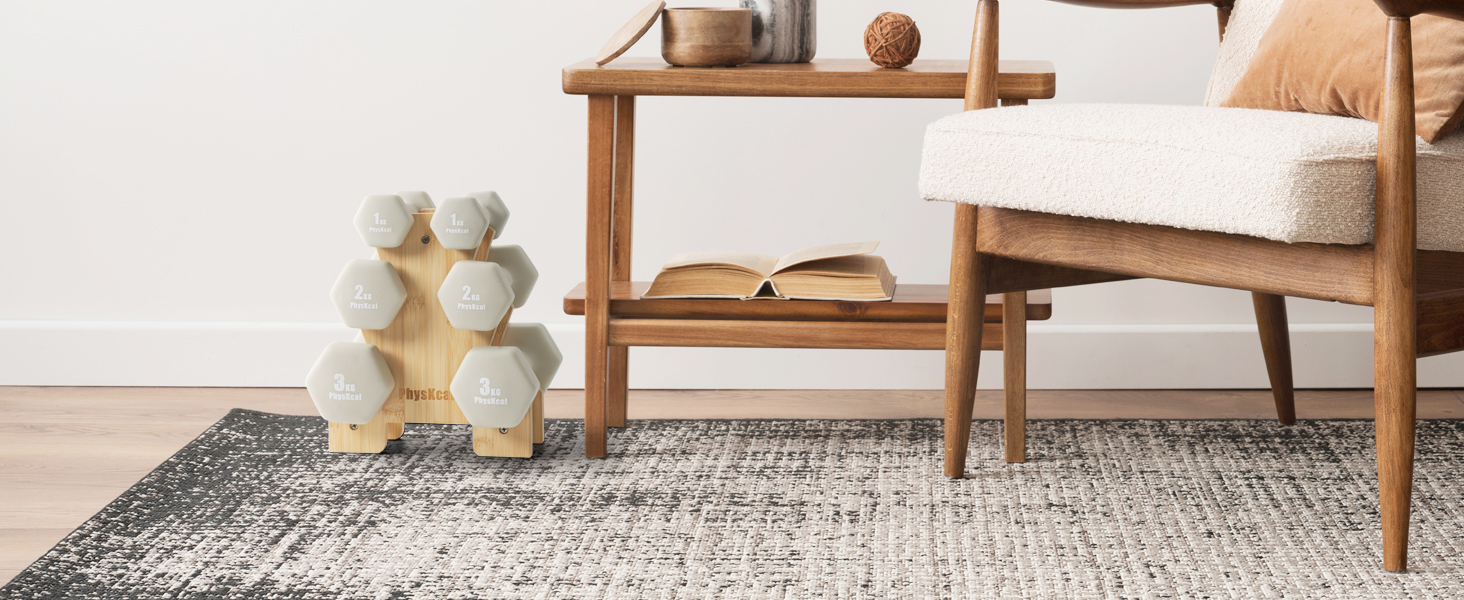 Набір гантелей Kurzhanel-Set 30 кг з підставкою для дому та фітнес-залу | Küstenbrise (12 кг, Sand Stone)