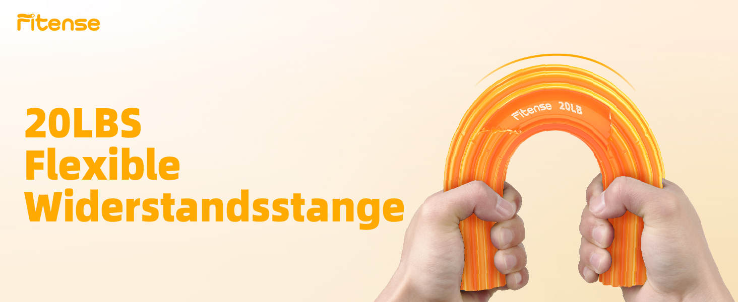 Fitense Flex Therapie Bar Kit: Розвантажувач для зап'ястя (помаранчевий) для тенісного ліктя, гольфарського ліктя та тендиніту. Тренажер для рук, збільшення сили хвата.