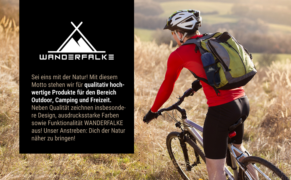 WANDERFALKE® Килимок туристичний надувний 550г - XL (66см) - для кемпінгу, трекінгу, байкпакінгу, Outdoor, блакитний