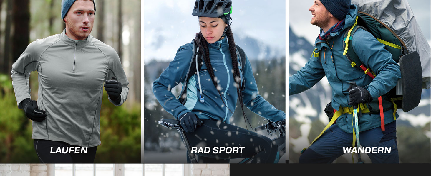 Велосипедні рукавички MACCIAVELLI® для чоловіків та жінок - зимові теплі термо рукавички з підтримкою сенсорного екрану для шосе, MTB та гірського велосипеда. Вітро- та водонепроникні, чорного кольору, розмір L