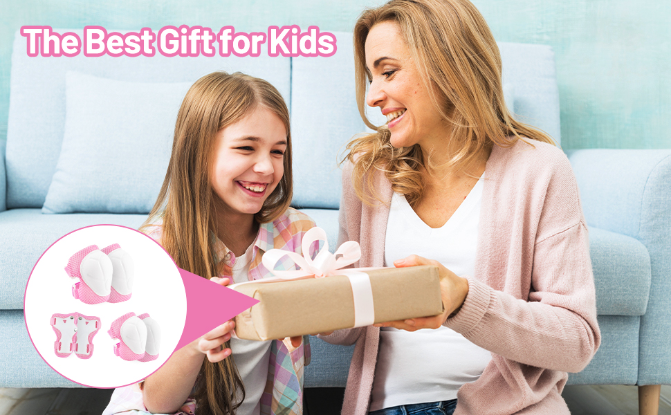 Набір наколінників Kinder 6 в 1: захист для колін, ліктів та зап'ясть. Підходить для скейтбордингу, роликів, самокатів та велосипедів (помаранчевий)