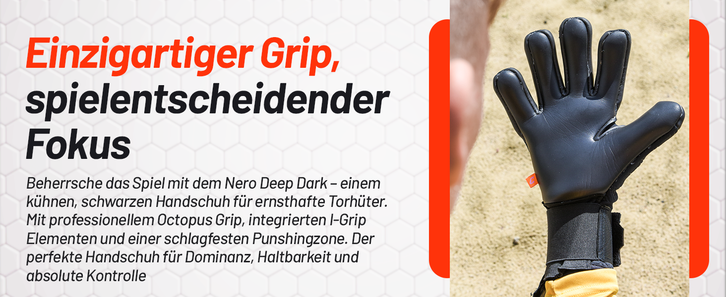 Воротарські рукавиці CATCH&KEEP Artico Nero Profi - 4мм Octopus Grip, I-Grip, Negativschnitt Deep Dark 7