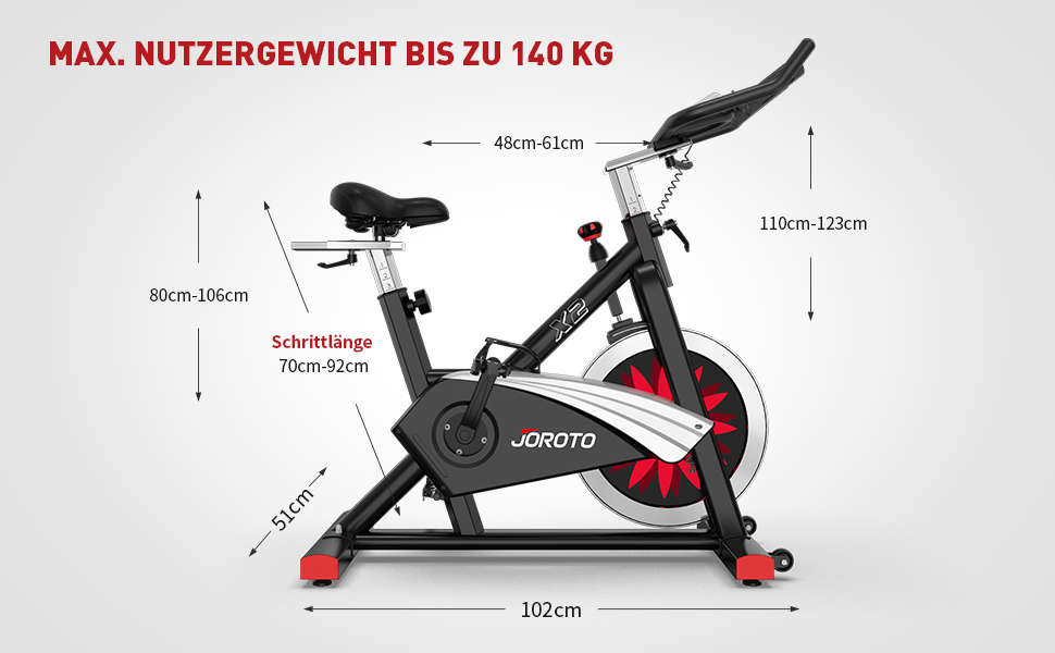 Велотренажер JOROTO X2/X2PRO з регульованим магнітним опором, LCD-дисплеєм та тримачем для планшета (12.6'), до 150 кг