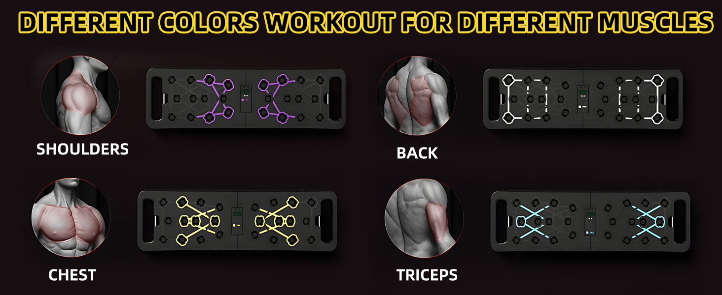 Багатофункціональна дошка для віджимань 24 в 1 з автоматичним лічильником, складаний тренажер для дому та калістеніки, чорний