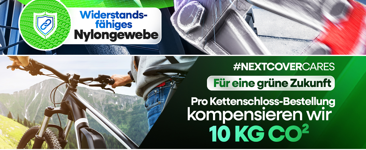 NEXTCOVER® LockPro: Захисний замок для велосипеда з кодовим замком - Оригінал - Висока безпека I 5-значний код, сталевий замок для велосипеда, захист для електровелосипеда, ланцюговий замок чорного кольору