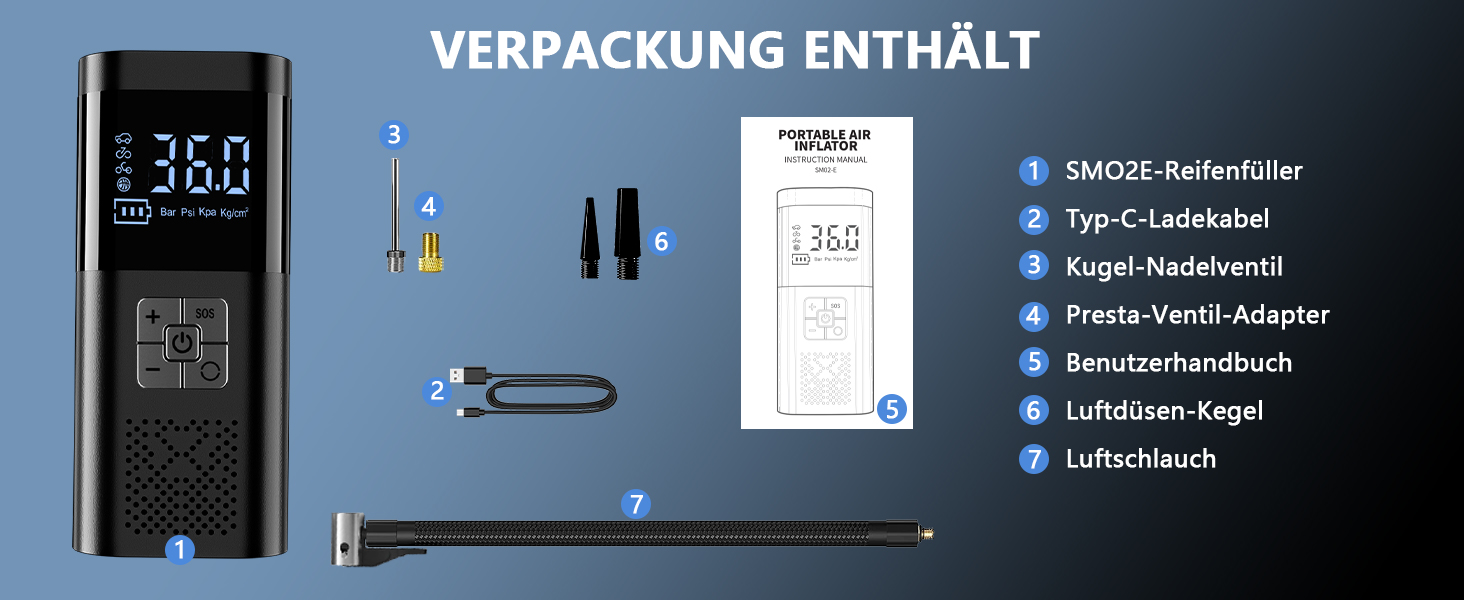 Електрична повітряна помпа SERVOMASTER з манометром, акумуляторна, 150 PSI, LED, для велосипеда, авто, мотоцикла