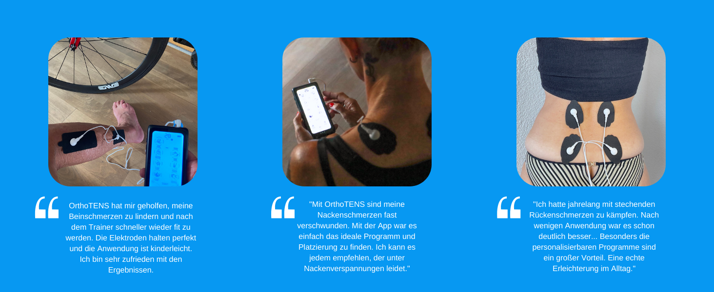 Прилад Orthomechanik TENS/EMS – апарат для зняття болю та тренування м'язів, електрична стимуляція нервів та м'язів з масажною функцією, 8 замінних електродів