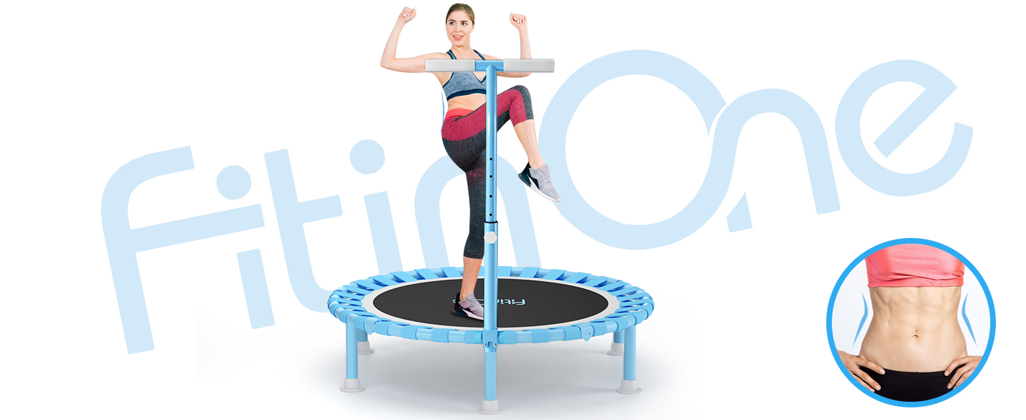 Міні-трамплін FitinOne 102 см для дому та фітнесу, 200 кг, з пружинами та регульованим руків'ям