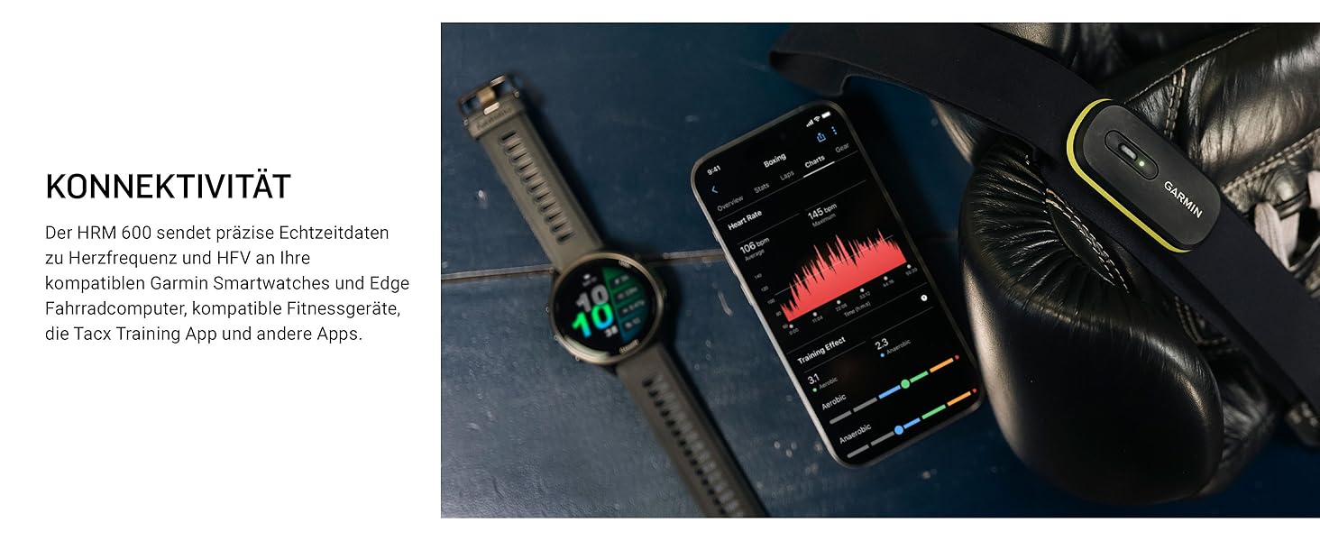 Гармін HRM 600 - нагрудний датчик серцевого ритму з вимірюванням точних даних про частоту серцевих скорочень та HFV, кроків, швидкості та відстані, до 2 місяців роботи від акумулятора, розмір M-XL