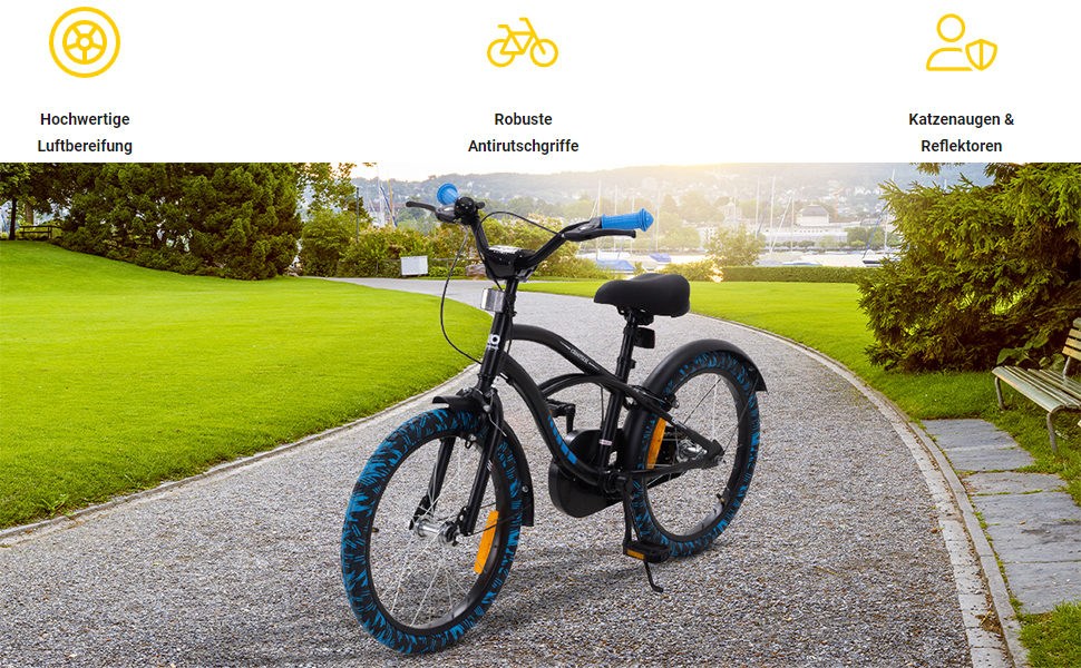 Дитяче велосипед Actionbikes 18/20/24 дюйми - V-Brake гальма, захистники, для дівчаток та хлопчиків (4-12 років)