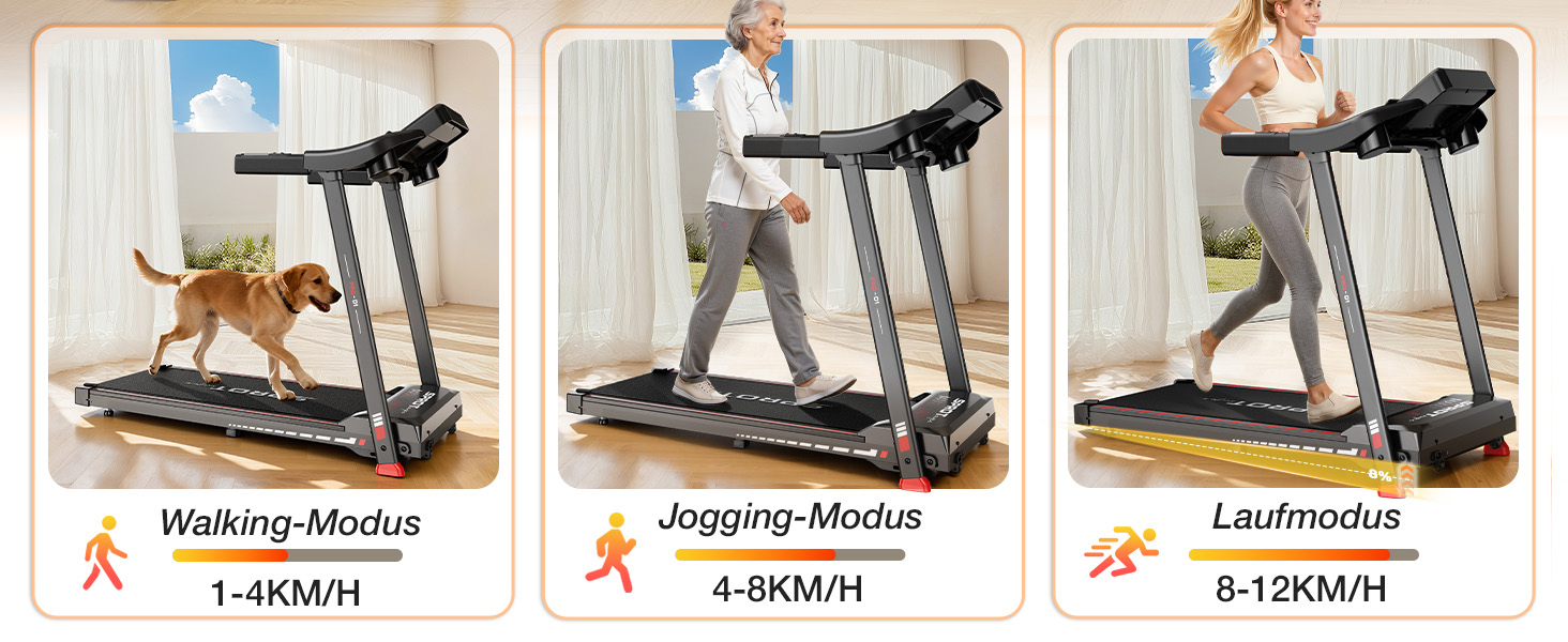 Бігова доріжка Dskeuzeew складана з регулюванням нахилу - Walking Pad для дому, 1-12 км/год, електрична, чорна