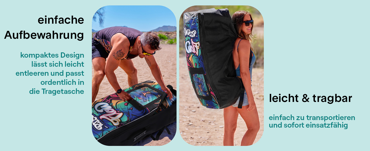 Надувний SUP Серінелайф: комплект для сапсерфінгу з веслом, насосом та сумкою. Підходить для дітей та дорослих, чорний. Макс. вага: 155 кг