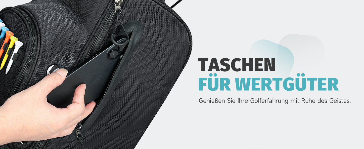 Сумка для гольфу Findway, легка та портативна, з підставкою, 3 відділення, регульований плечовий ремінь, 5 кишень, ручка, для чоловіків та жінок, блакитна