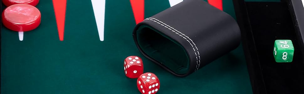 Набір для гри в нарди Engelhart Deluxe 54 см - високоякісні матеріали, нарди з кейсом, кубики та стаканчики