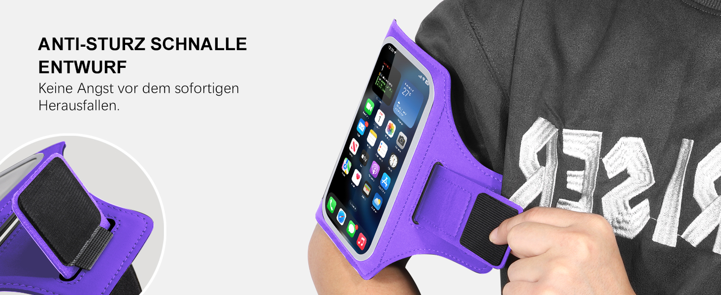 Спортивний браслет для телефону EOTW Joggen: зручна підставка для iPhone/Samsung (5.5-6.0 дюйми) з кишенькою для AirPods