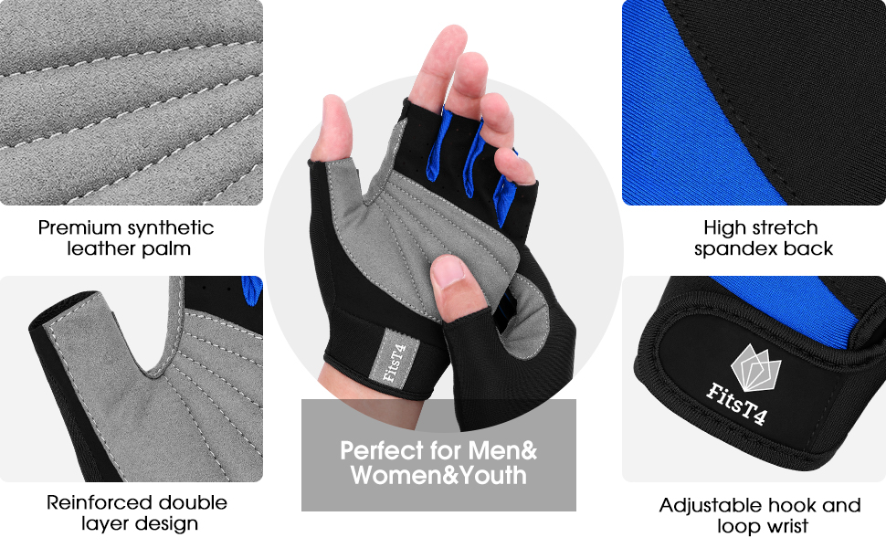 Спортивні рукавички FitsT4 для серфінгу та водних видів спорту, 3/4 пальці, чорний (M)