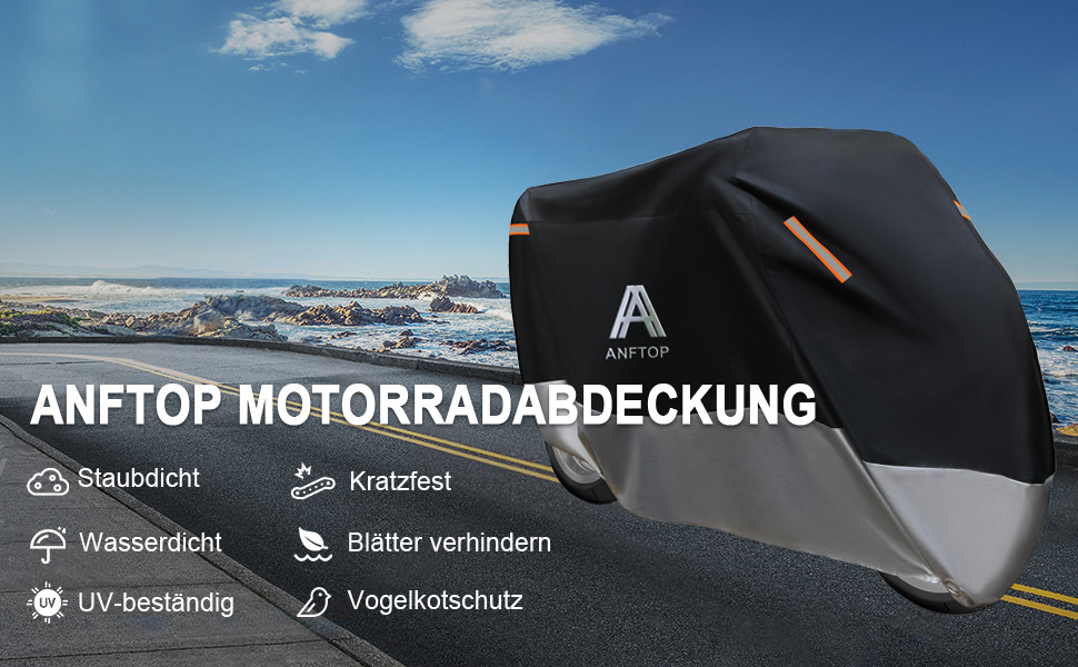 Захисний чохол для мотоцикла Motorrad, зимовий, водонепроникний, 210D, 275x105x125 см